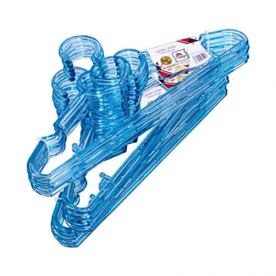 علاقة ملابس قلوب شفاف ملون ٥ حبة