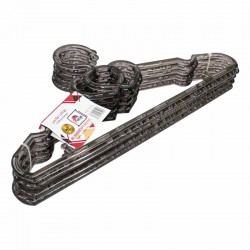 علاقة ملابس قلوب شفاف أسود ٥ حبة