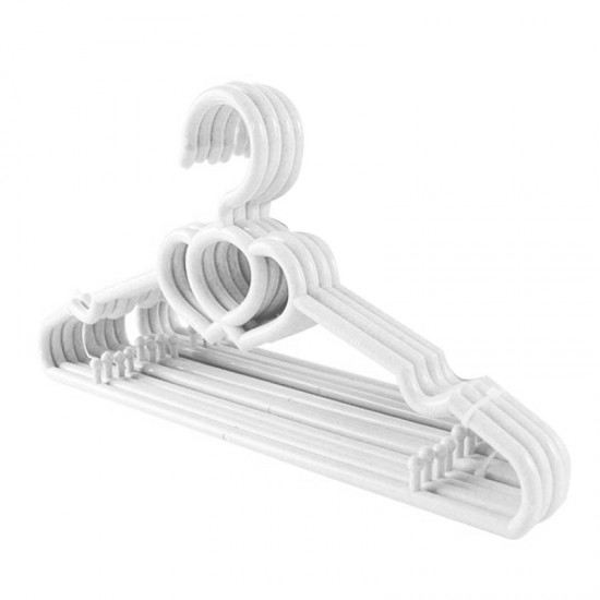 علاقة ملابس قلوب ابيض حليبى 4 حبة