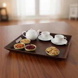 تبسي مستطيل بيد بني غامق 