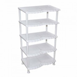 رف احذية مزركش 5 دور ابيض