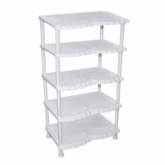 رف احذية مزركش 5 دور ابيض