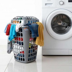 LAUNDRY BASKET MARINA SILVER
