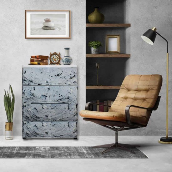 درج عريض 4 دور لون خشبى ازرق