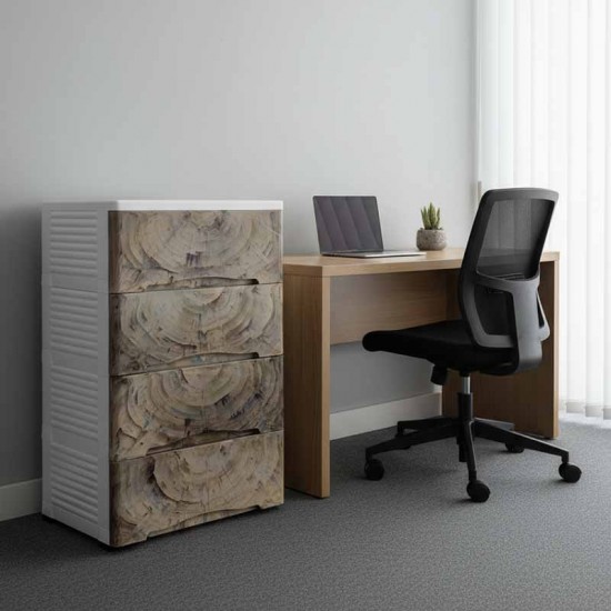 درج عريض 4 دور لون خشبى بيج