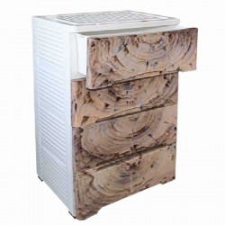 درج عريض 4 دور لون خشبى كريمي