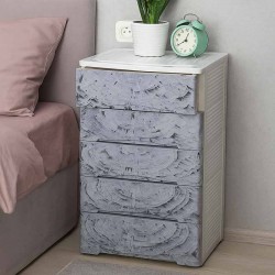 درج عريض 5 دور لون خشبى أزرق