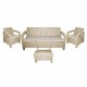 RATTAN SOFA SET 5 SEAT + TABLE 3 +1 +1 BEIGE
