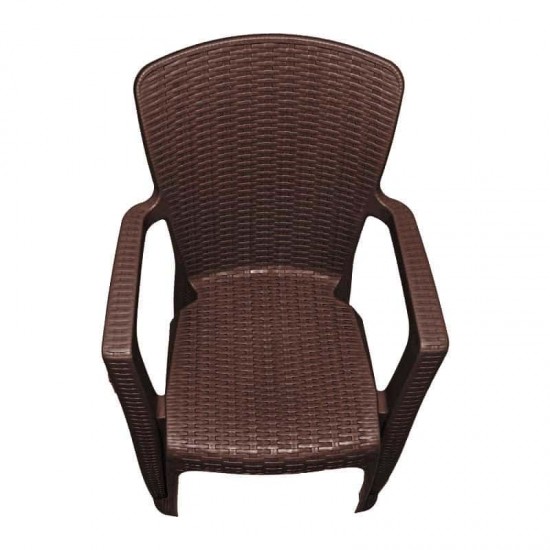 كرسي راتان بني