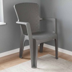 كرسي راتان رصاصي