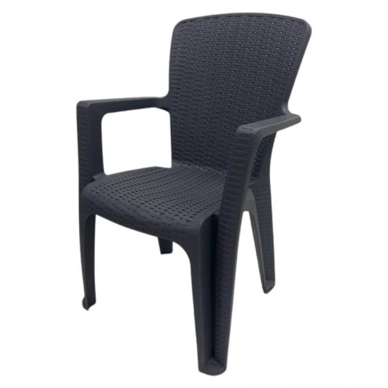 كرسي راتان أسود