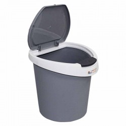 سلة قمامة بدعسة رصاصي