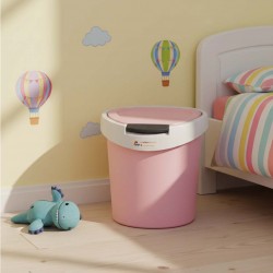 سلة نفايات بدعسة وردي