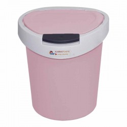 سلة نفايات بدعسة وردي