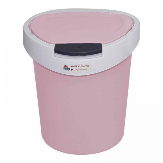 سلة نفايات بدعسة وردي