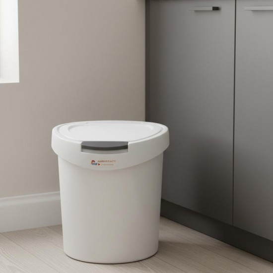 Waste Bin with Lid White