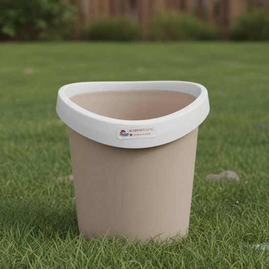 سلة قمامة بدون غطاء بيج