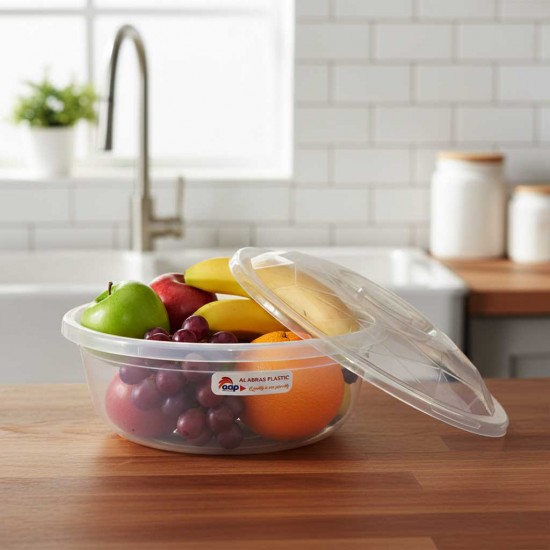 TRANPARENT BASIN WITH LID 11.5 INCH