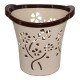 Floral Waste Basket Beige