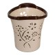 Floral Waste Basket Beige