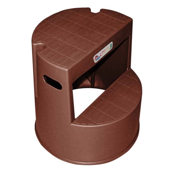 سلم بلاستيك ٢ درج بني