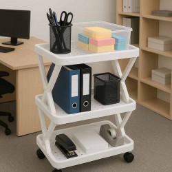 رف أكس ٣ دور متعدد الاستخدام أبيض