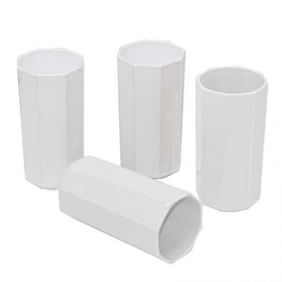 طقم كاسات بلاستيك ٦ حبة أبيض