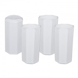 طقم كاسات بلاستيك ٦ حبة أبيض