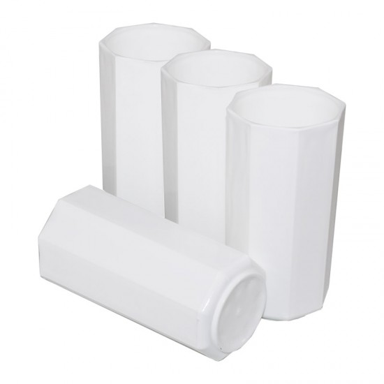 طقم كاسات بلاستيك ٦ حبة أبيض