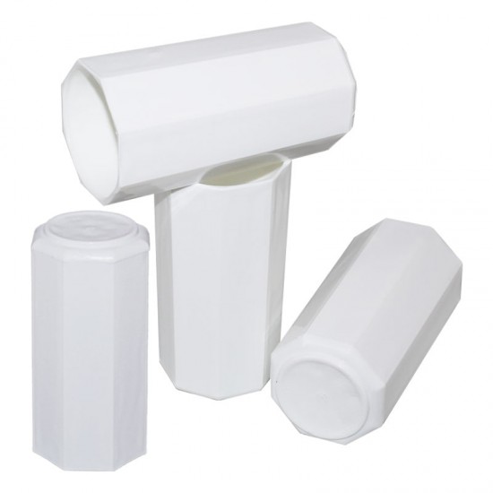 طقم كاسات بلاستيك ٦ حبة أبيض