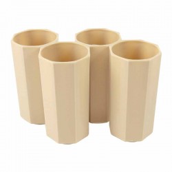 طقم كاسات بلاستيك ٦ حبة بيج