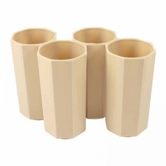 طقم كاسات بلاستيك ٦ حبة بيج