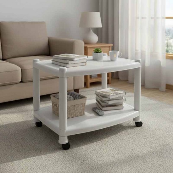 طاوله متعدد 2 دور ابيض