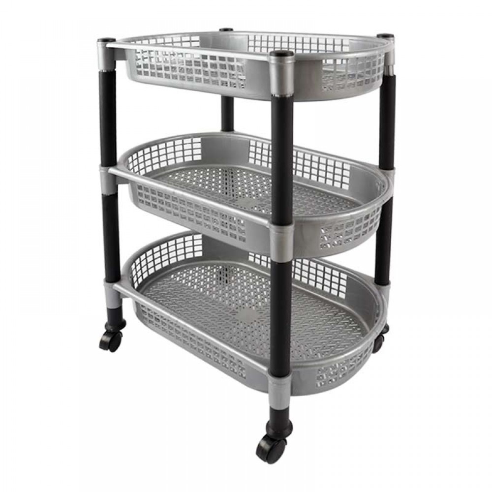RACK VEGETABLE OVAL 3 LAYER SILVER - 1-0040GR