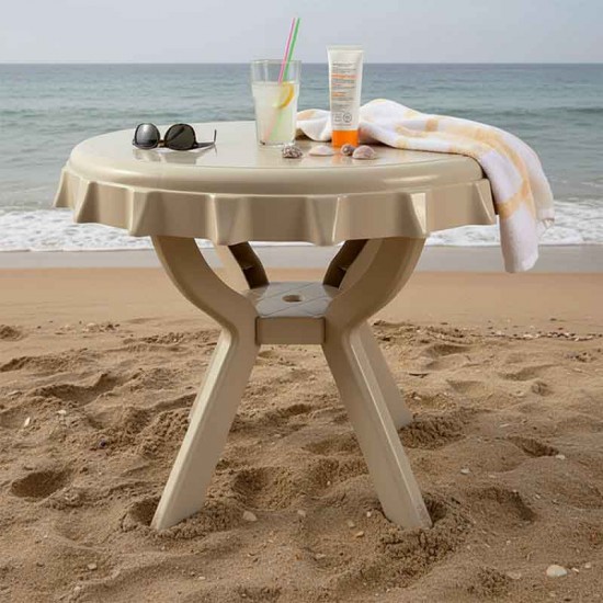 طاولة دائرية بيج