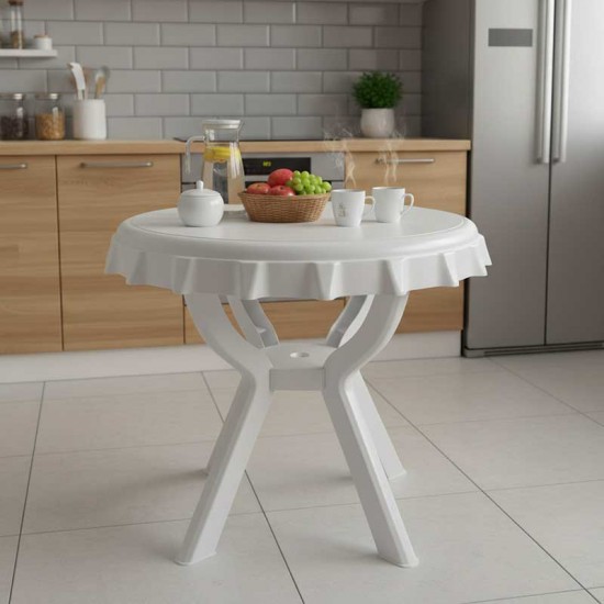 طاولة دائرية أبيض