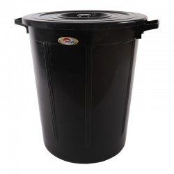 سطل 85 لتر اسود بالغطاء