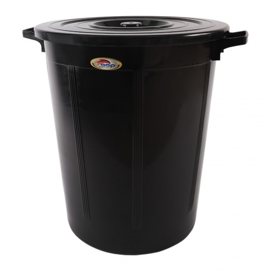 سطل 85 لتر اسود بالغطاء