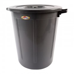 سطل 85 لتر رصاصى بالغطاء