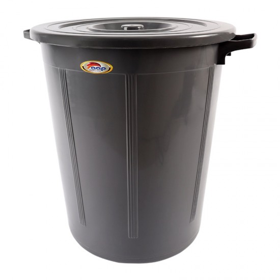 سطل 85 لتر رصاصى بالغطاء