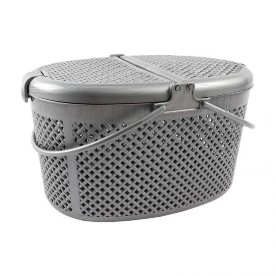 BASKET OVAL PICNIC SILVER